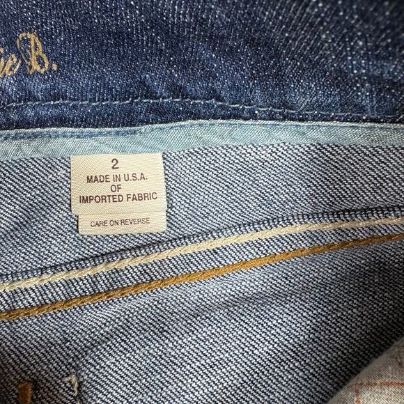 Frankie B Cuffed Crop Capri Jeans Sz 2 Distressed Stretch Cropped Denim - Picture 2 of 5